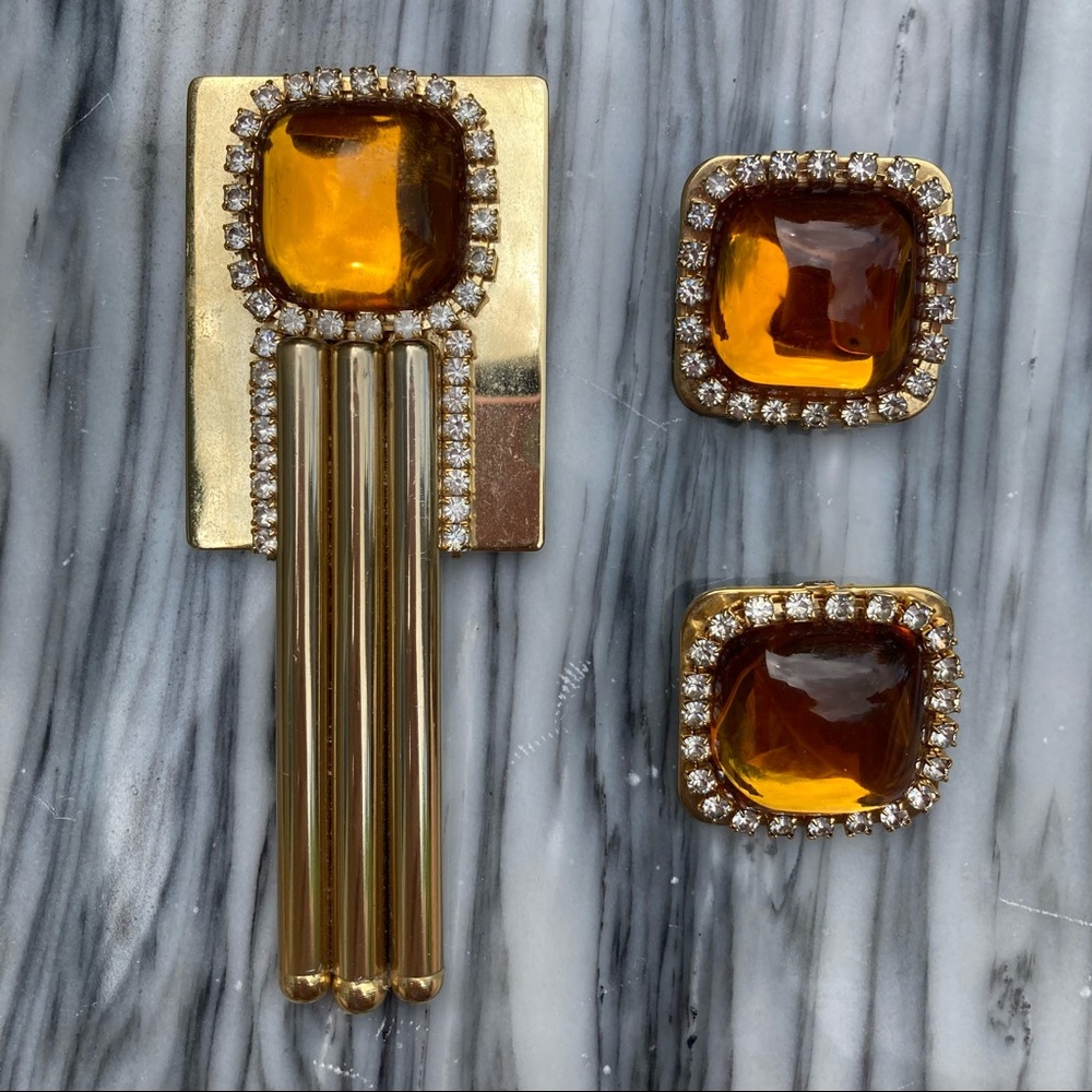 Vintage Earrings and Brooch
